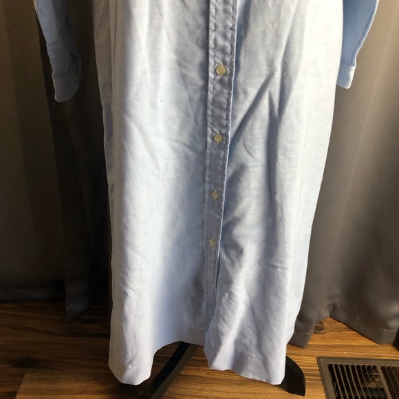 Vintage L.L. Bean Long Sleeve Midi Button Front Denim Like Collared Dress - Picture 3 of 14